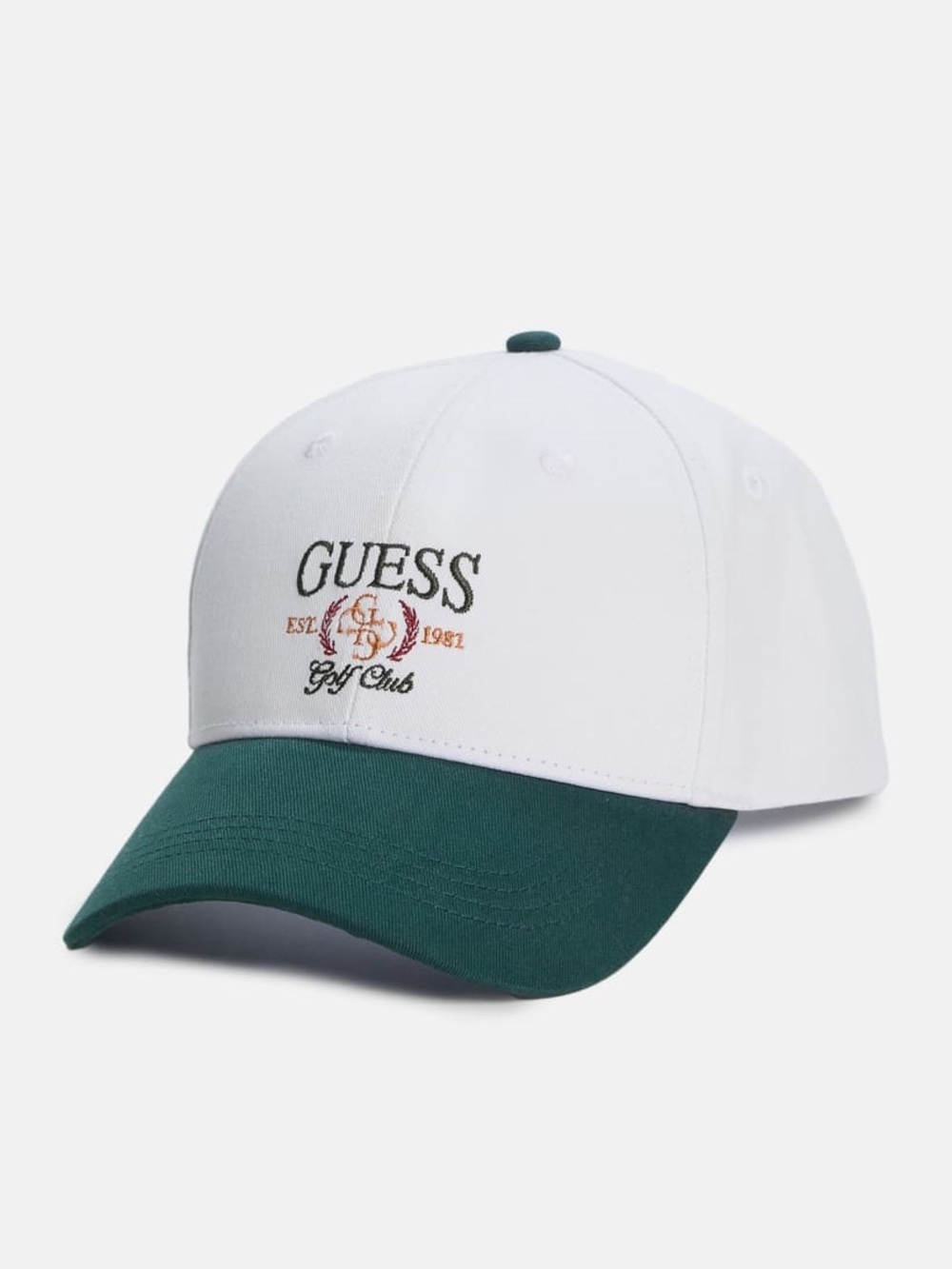 New Guess White and Forest Green Golf Club Cap